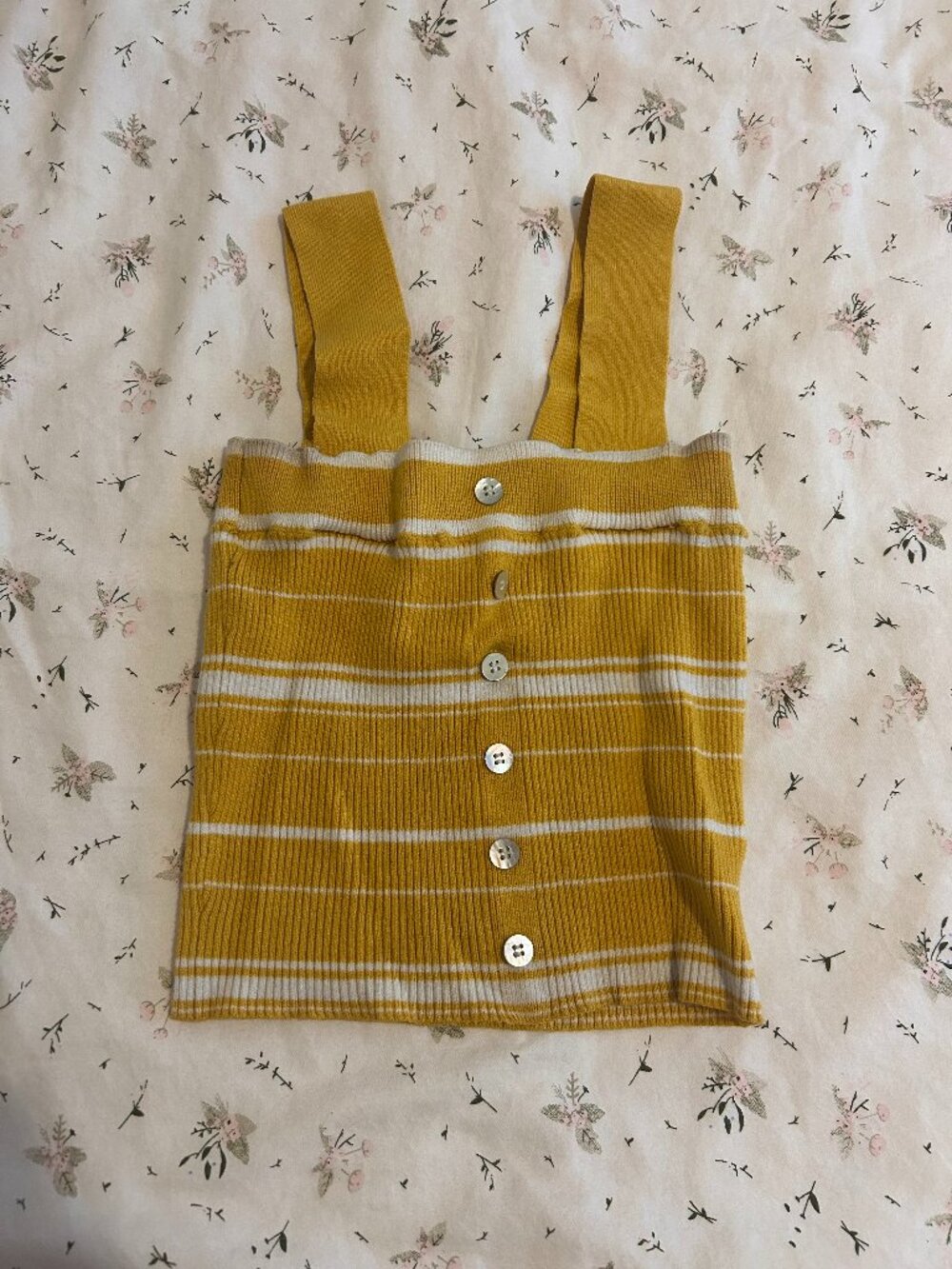 Mustard Yellow Cropped Tank Top